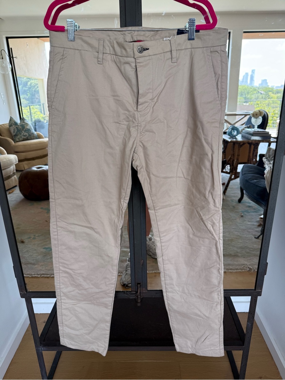 Men's Classic Beige Lined Chino Pants